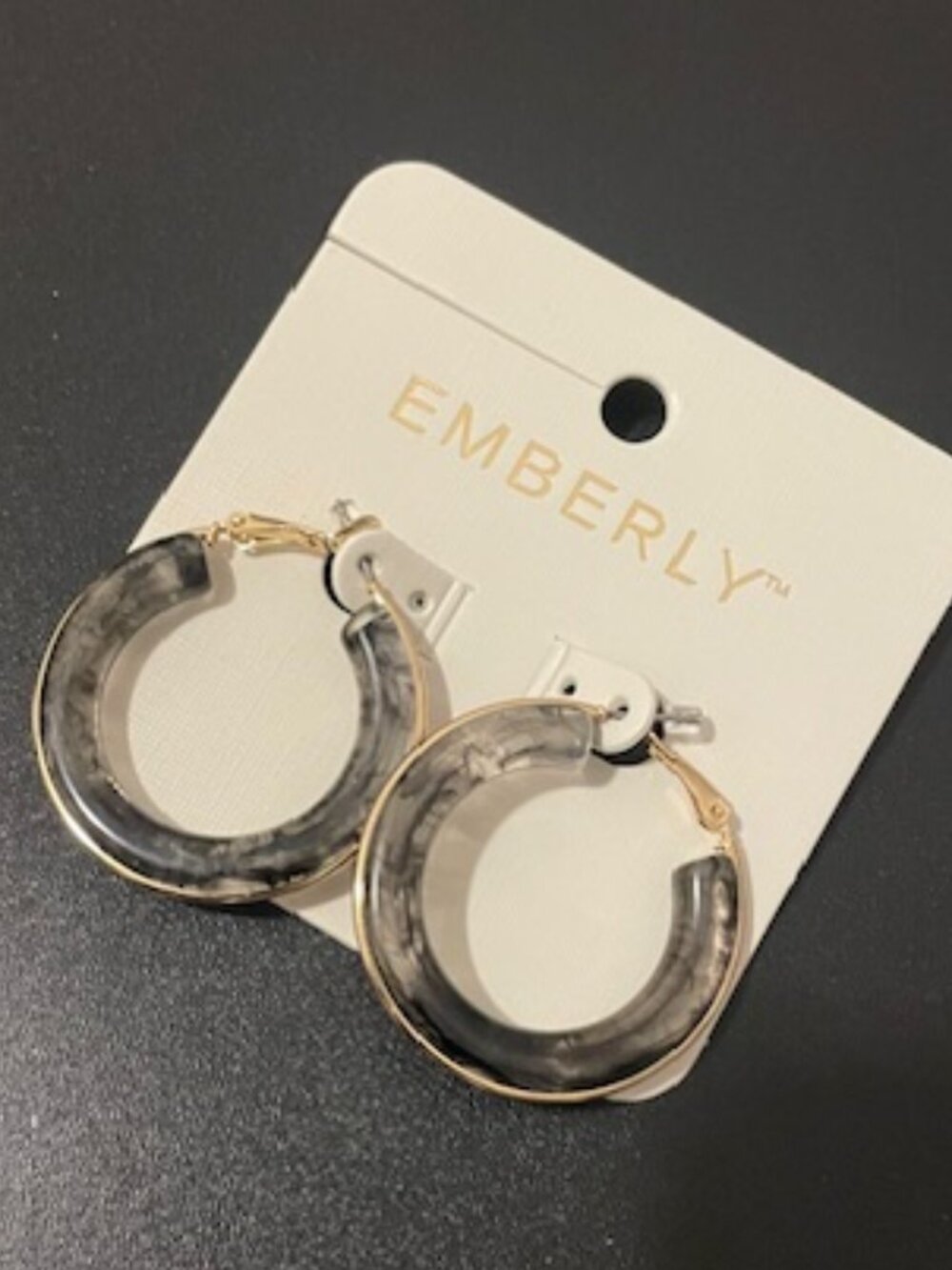 Emberly Women's Marbleized Hoop Earrings